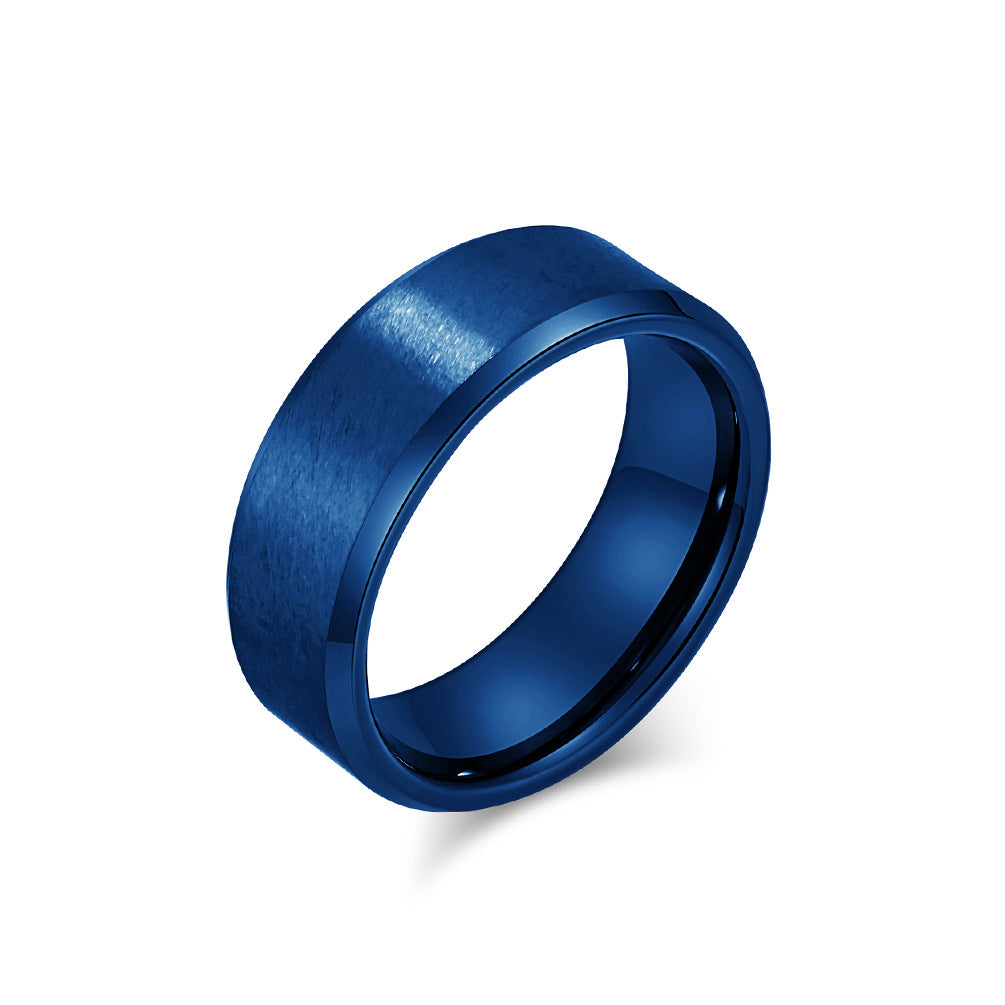 8mm Matte Brushed Tungsten Carbide Ring Men's Tungsten Gold