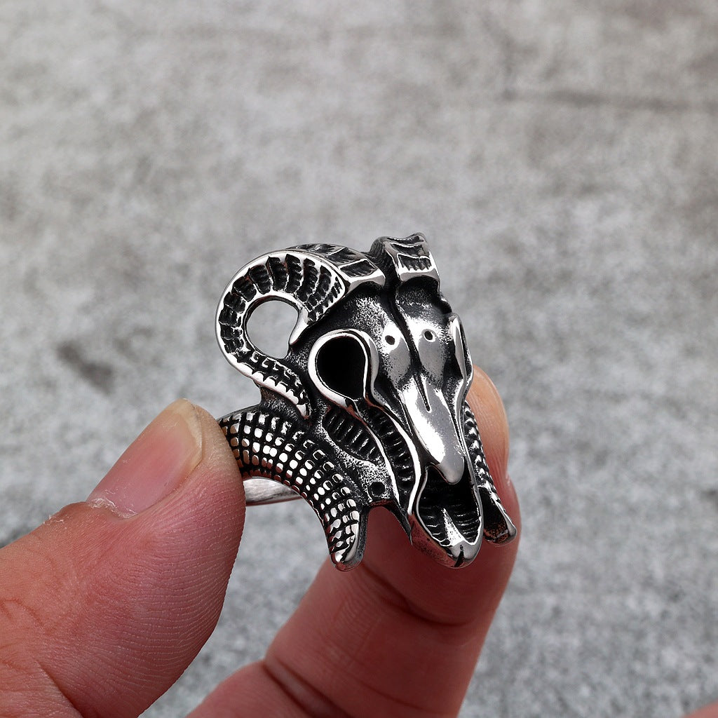 Punk Skull Stainless Steel Men's Ring