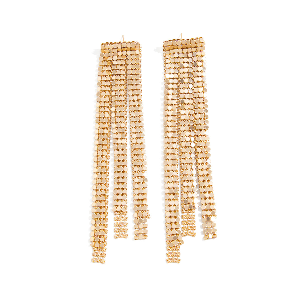 Planderful Vienna Verve Statement Earrings Geometric Mesh Chain Fringed For Women