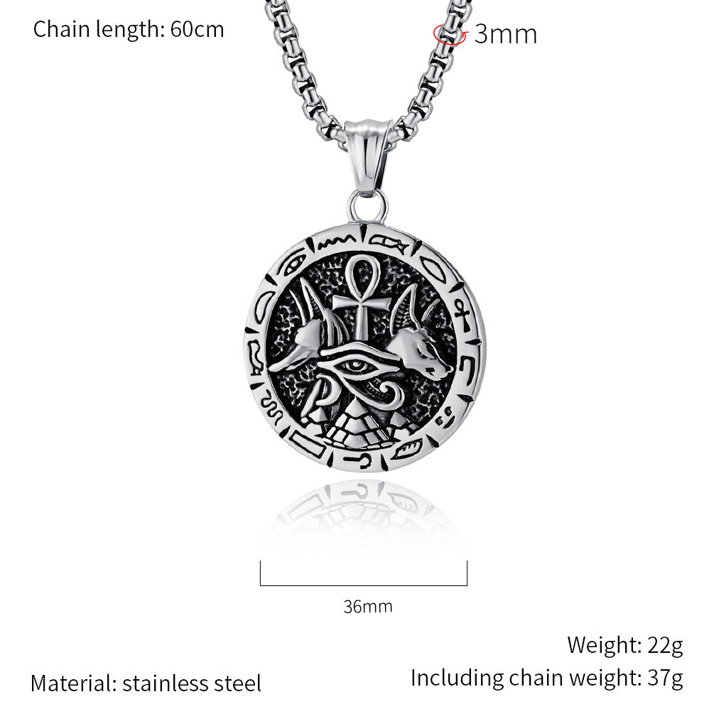 Steel Necklace – Vintage Egyptian Anka Cross Pendant for Men by Planderful in Everyday Genie Collection
