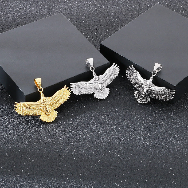 Hiphop Hip Hop Flying Eagle Pendant – Vacuum Electroplating Eagle Necklace
