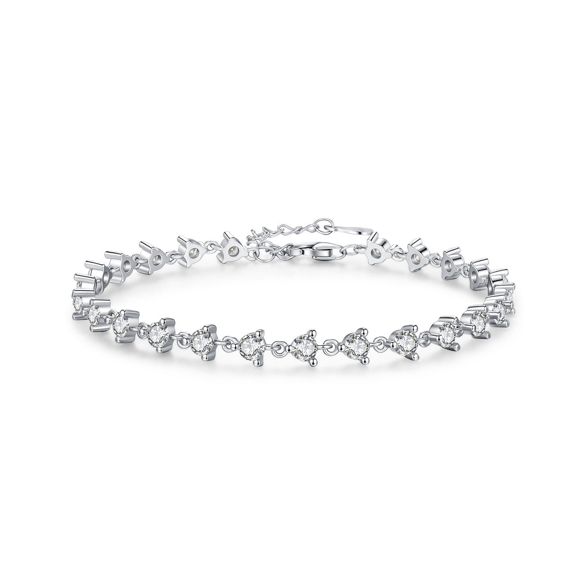 925 Sterling Silver Tennis Moissanite Bracelet