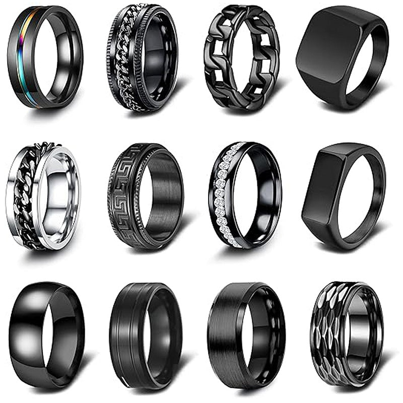 Planderful Everyday Genie Chain Titanium Steel Ring Rotating Unisex Couple Jewelry