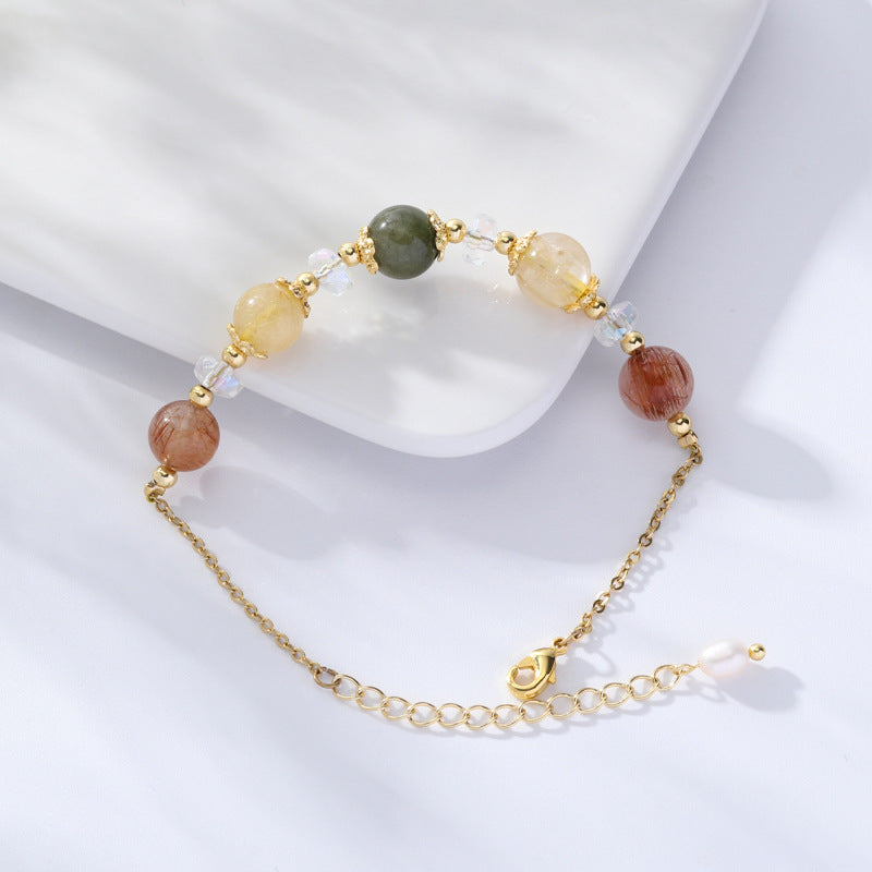 Elegant Sterling Silver Crystal Pearl Bracelet