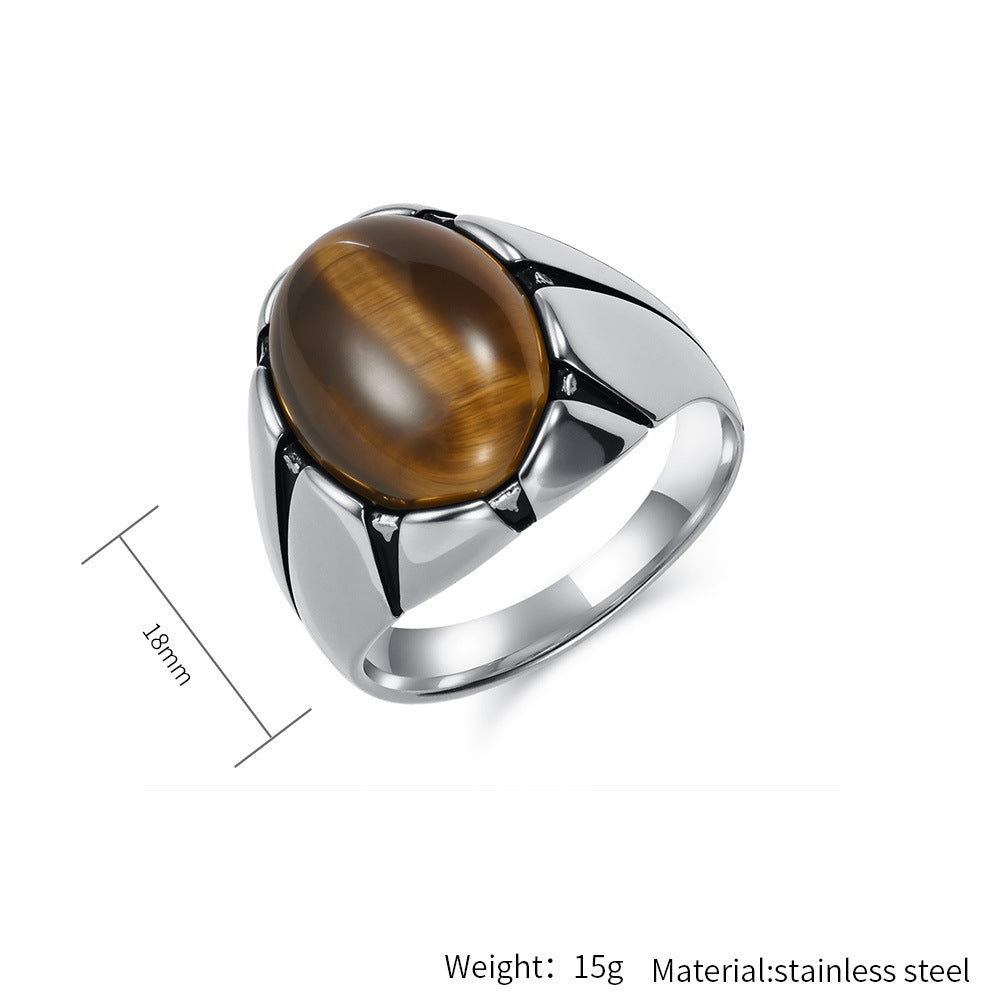 Tiger's Eye Ring – Vintage Everyday Steel