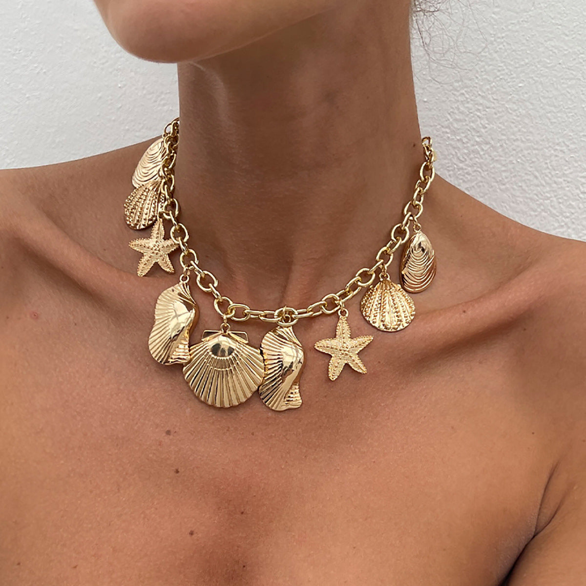 Planderful Vienna Verve Necklace – Exaggerated Shell Design for Vacation Vibes