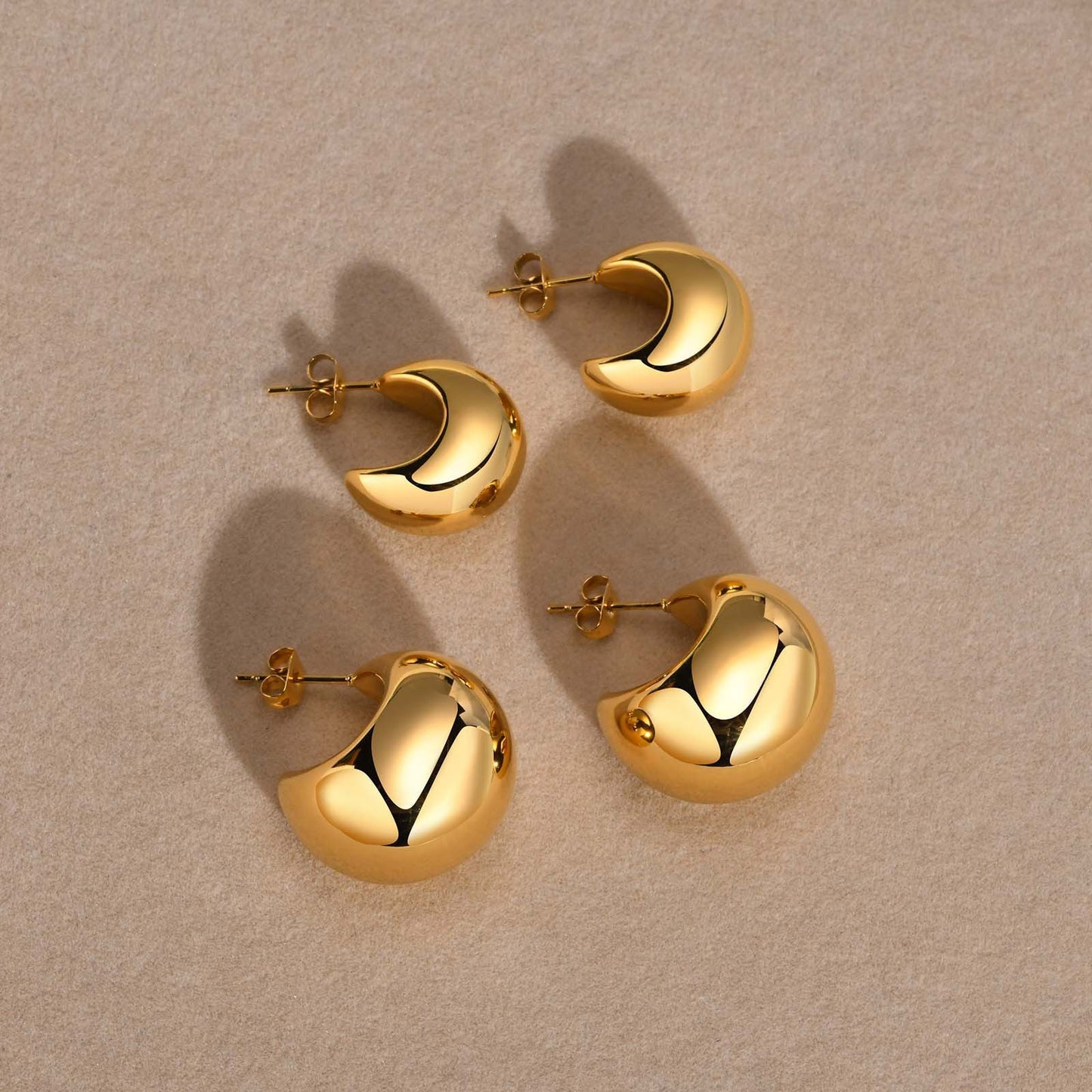 European And American Jewelry Wholesale Stainless Steel Hollow Crescent Moon Earrings Women