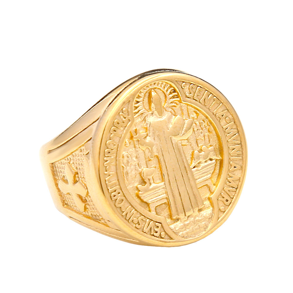 Vintage Cross Stainless Steel Men's Ring