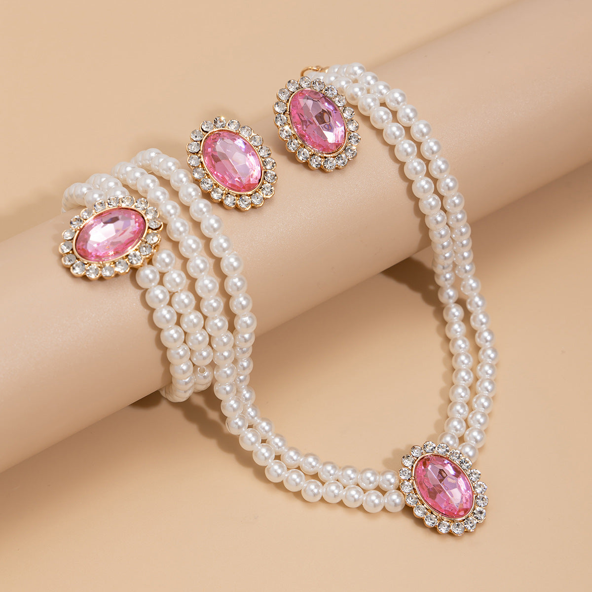 Planderful Vienna Verve Collection – Elegant Retro Pearl and Zircon Jewelry Set