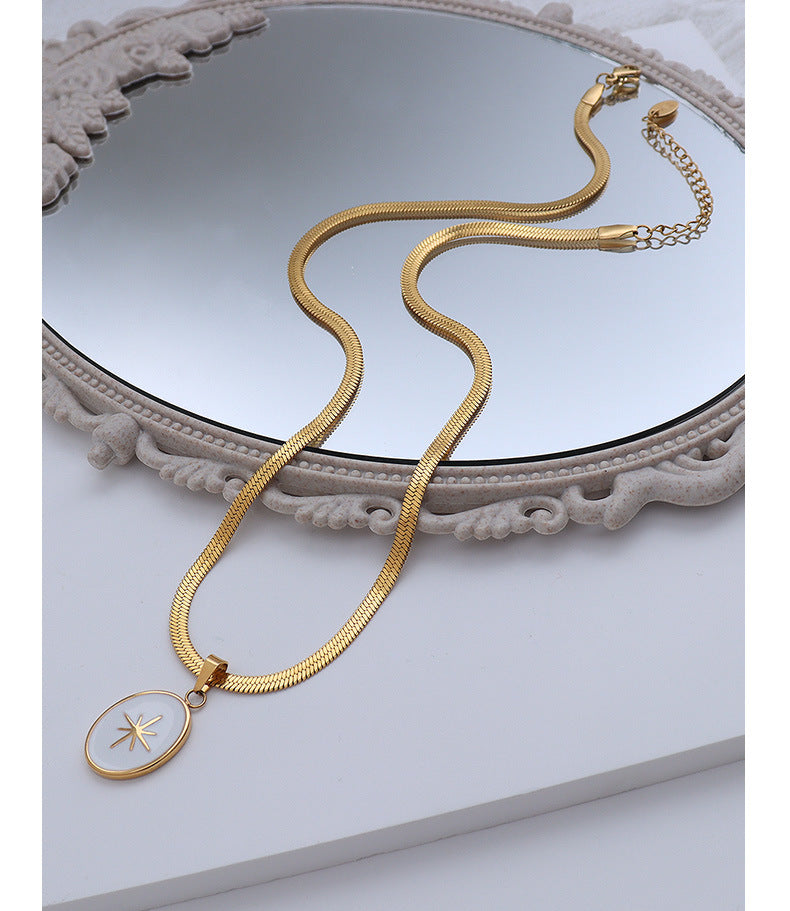 Eight-Pointed Star Necklace with French Cold Style Personality