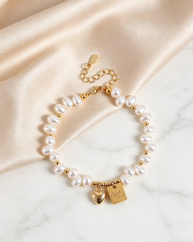 Freshwater Pearl Heart Bracelet