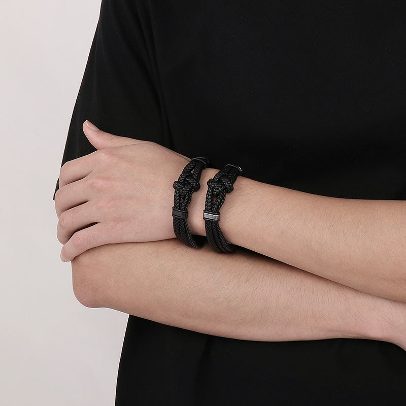 Planderful Stainless Steel Mens Bracelet Magnetic Buckle