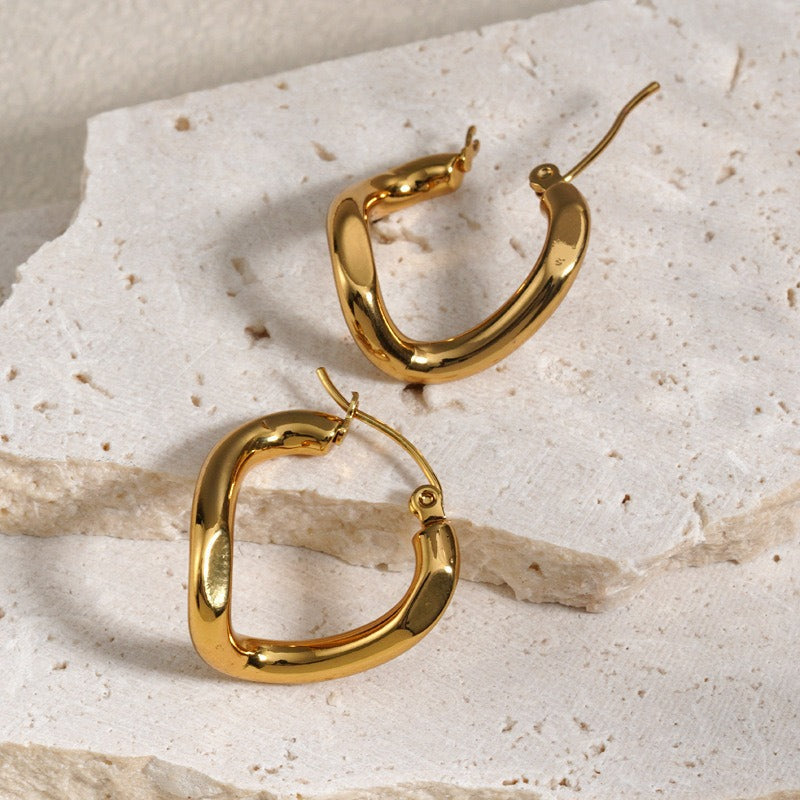Planderful Everyday Genie Irregular Geometric Titanium Steel Statement Earrings for Fashion Forward Women