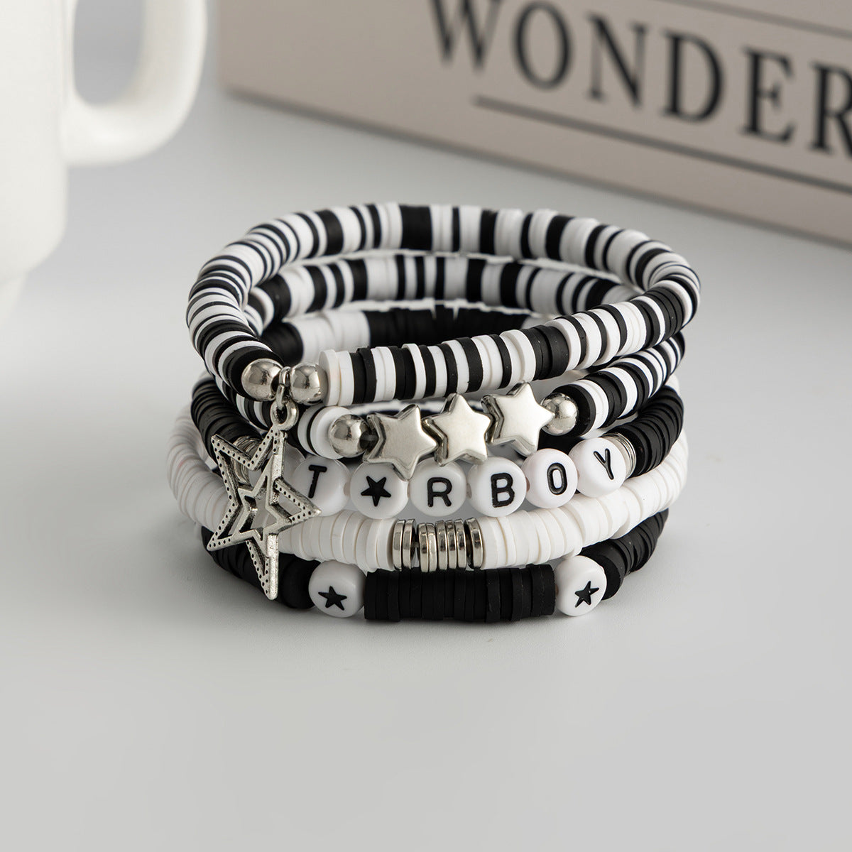 Planderful Vienna Verve Friendship Star Bracelet Set Stacking Elastic Beaded Jewelry For Women