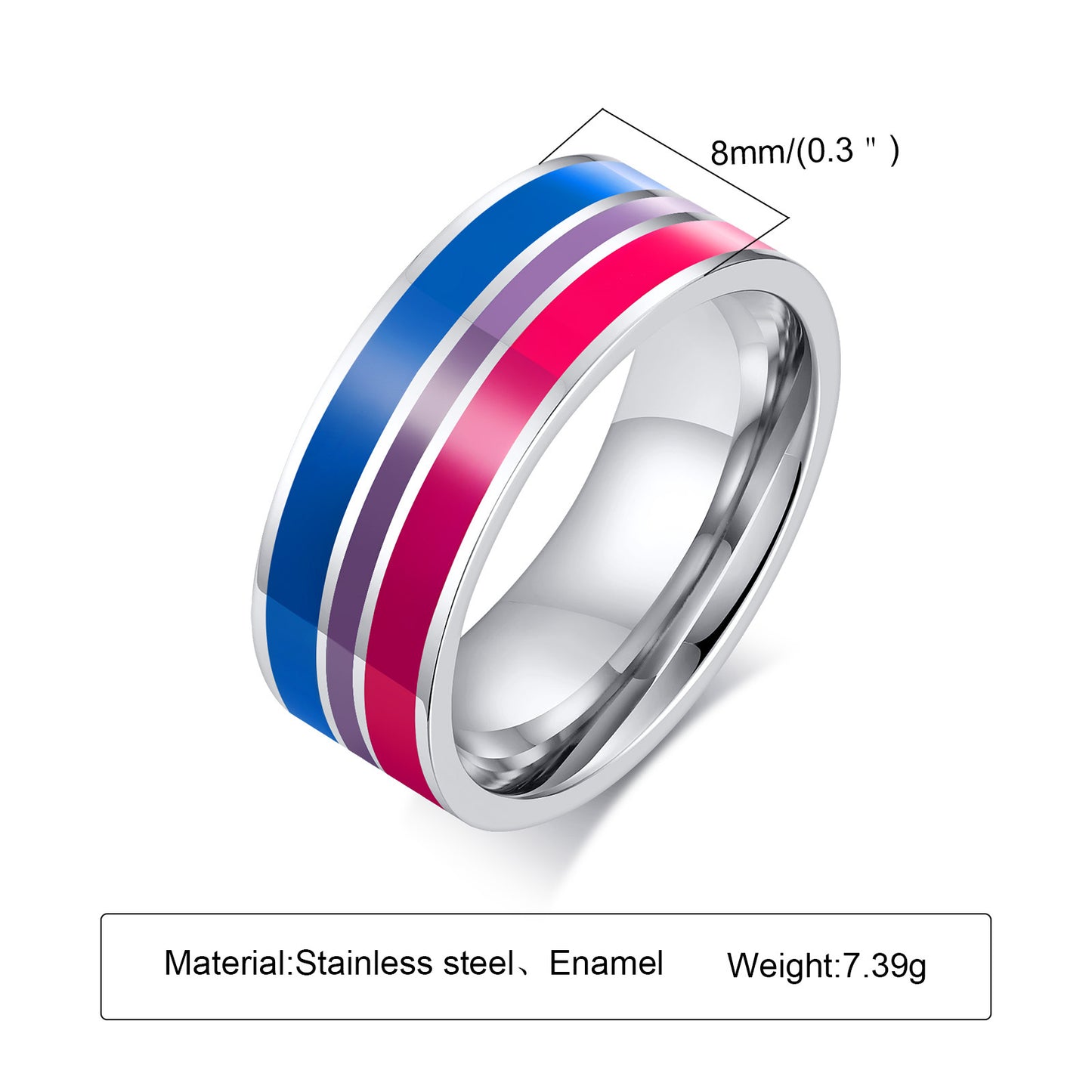 Colorful Titanium Steel Bunting Rings For Men Planderful