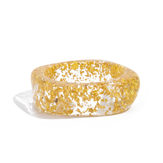 Planderful Vienna Verve C Shaped Bracelet Gold Foil Retro Wide For Women Statement Jewelry