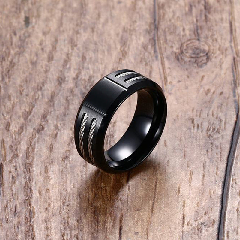 9MM Stainless Steel Compass Ring for Men, Amazon Jewelry