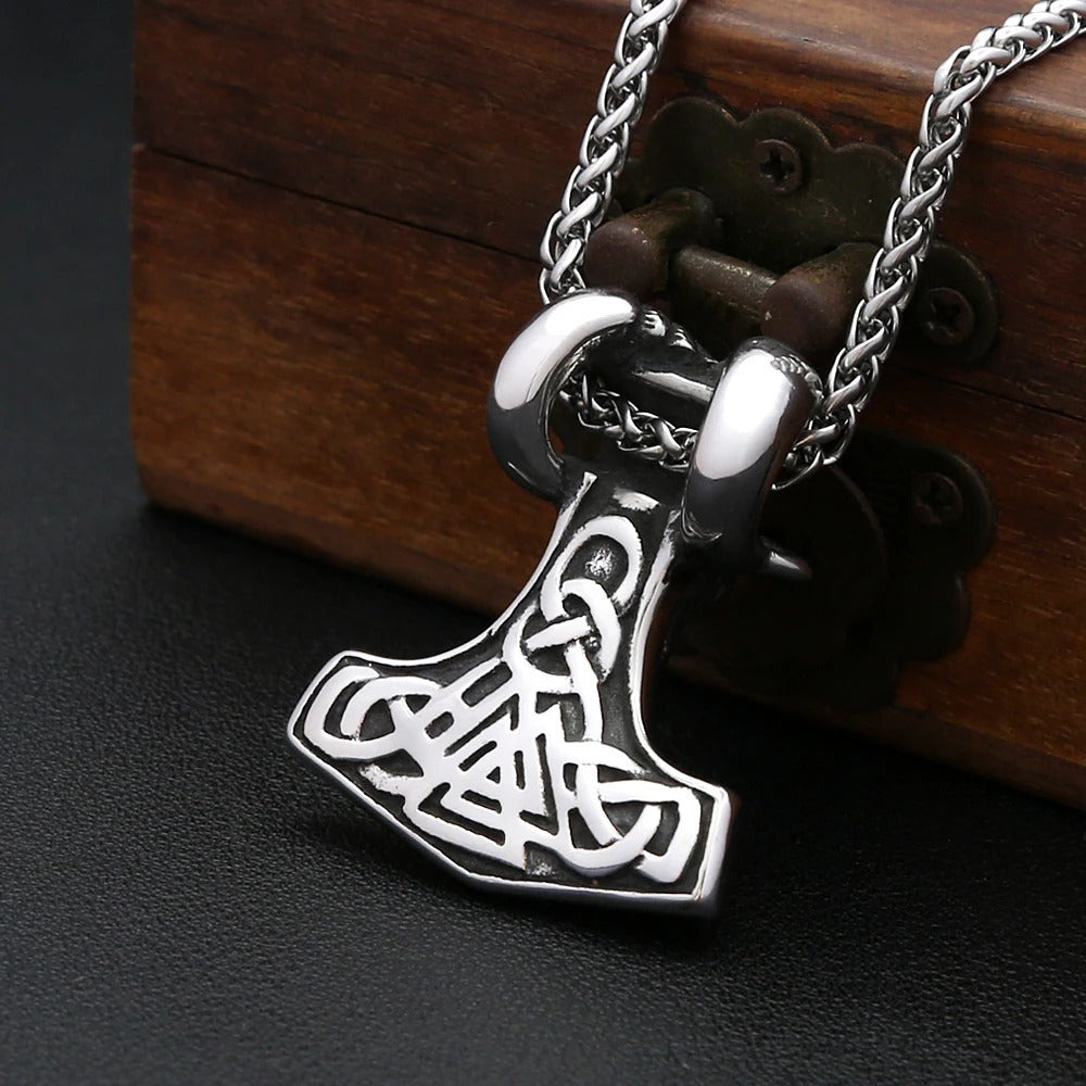 Punk Skull Viking Stainless Steel Men's Pendant Necklace