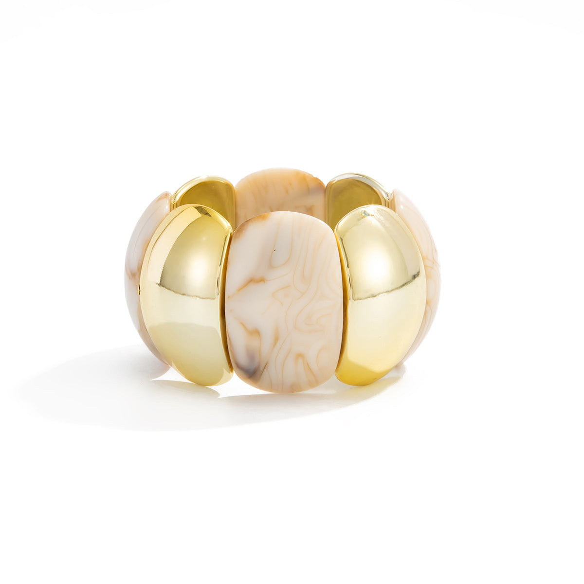 Retro Curved Geometric Splicing Bracelet Bracelet Imitation Pearl Special-Shaped Bracelet