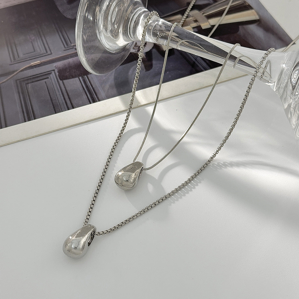 Sculptural Teardrop Fringe Necklace