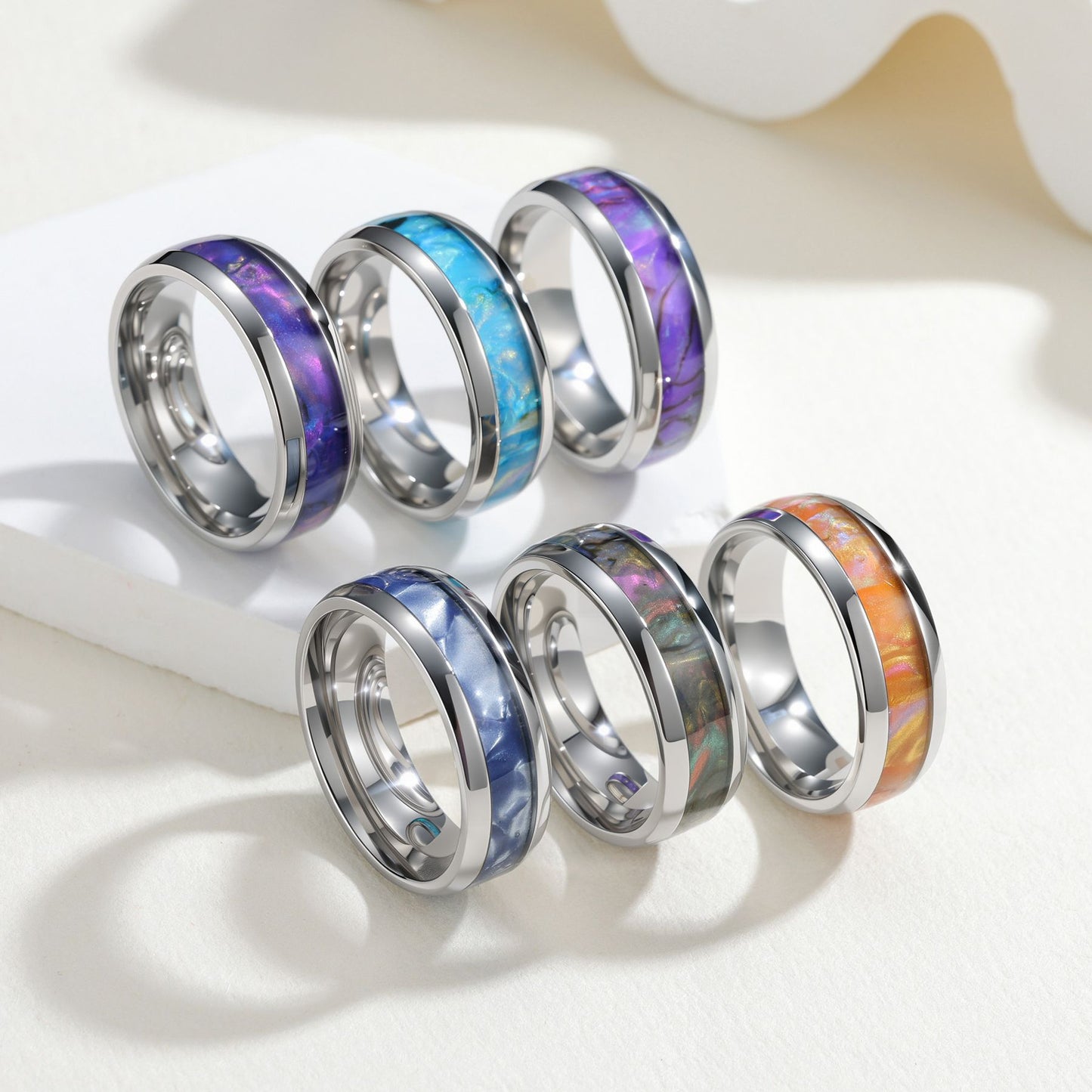 Planderful Everyday Genie Men Titanium Steel Ring Set 36