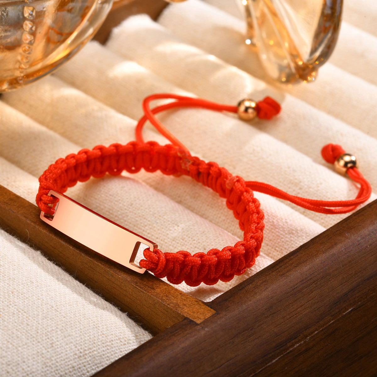 Rose Braided Adjustable Stainless Steel Bracelet
