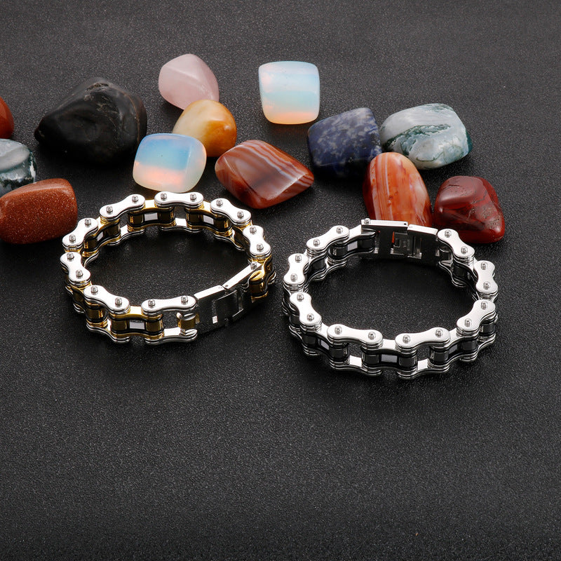 Stylish Custom Hip-Hop Train Bracelet - Men's Gold-Plated Electroplated Accessory