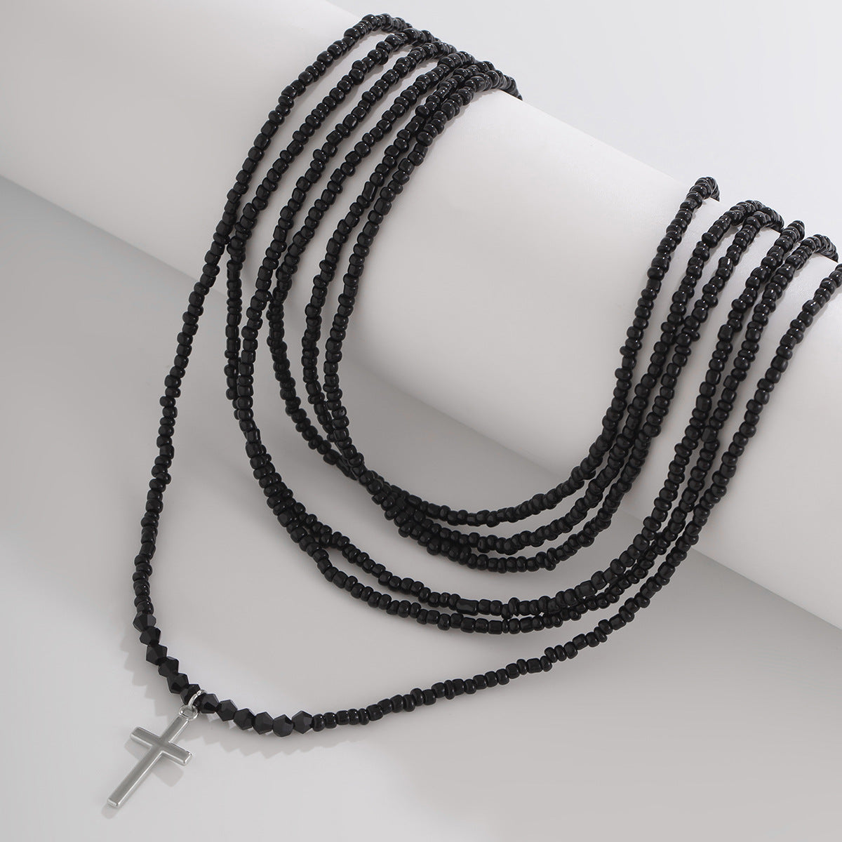 Gothic Beaded Necklace For Alternative Style Fans Planderful Vienna Verve Multi Layered Cross Statement
