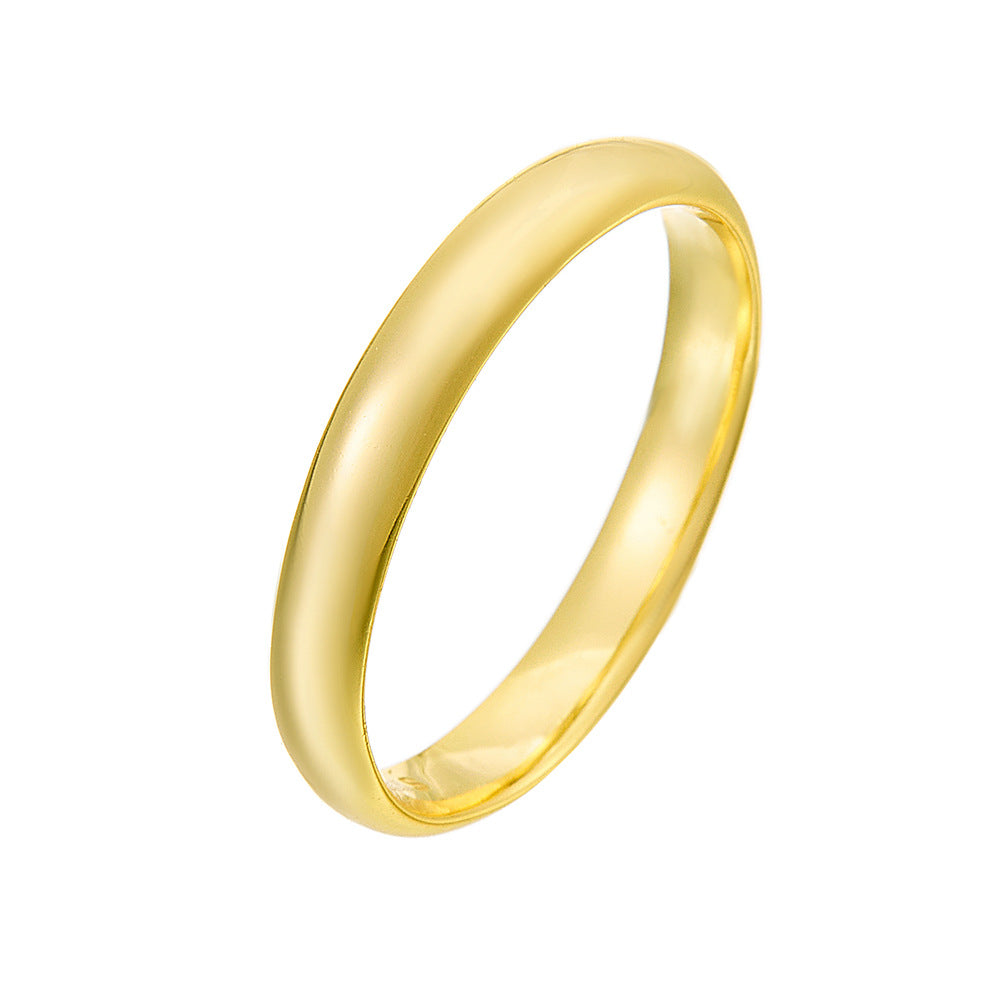 Planderful Sterling Silver Gold Plated Ring 3mm Minimalist Plain Band For Women And Teens