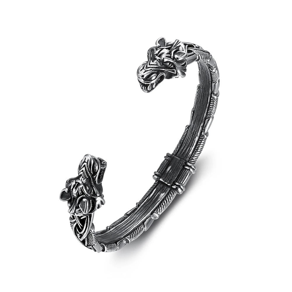 Vintage Viking Wolf Stainless Steel Men's Bracelet