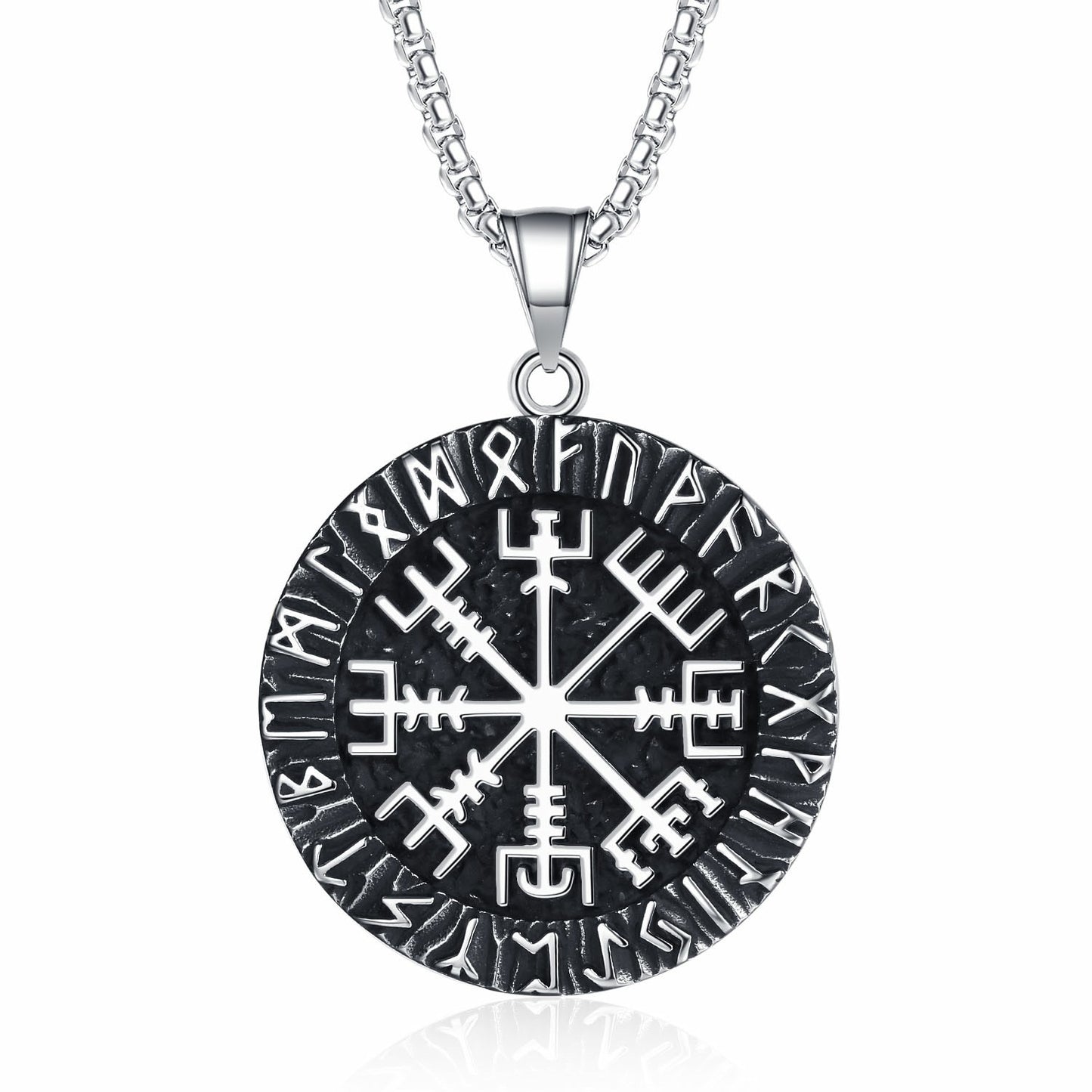 Stainless Steel Necklace - Minimalist Viking Compass For Him
