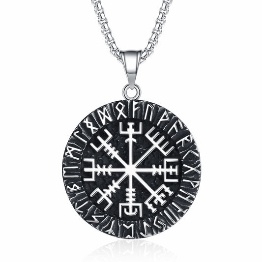 Stainless Steel Necklace - Minimalist Viking Compass For Him