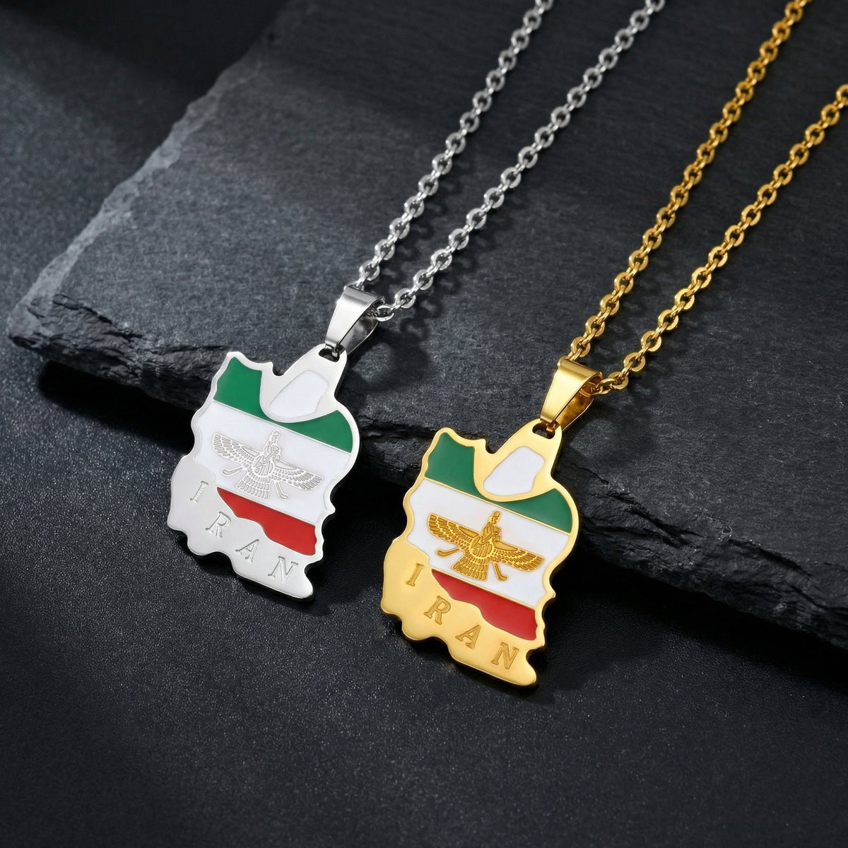 Supply Iran Map Stainless Steel Pendant Unisex