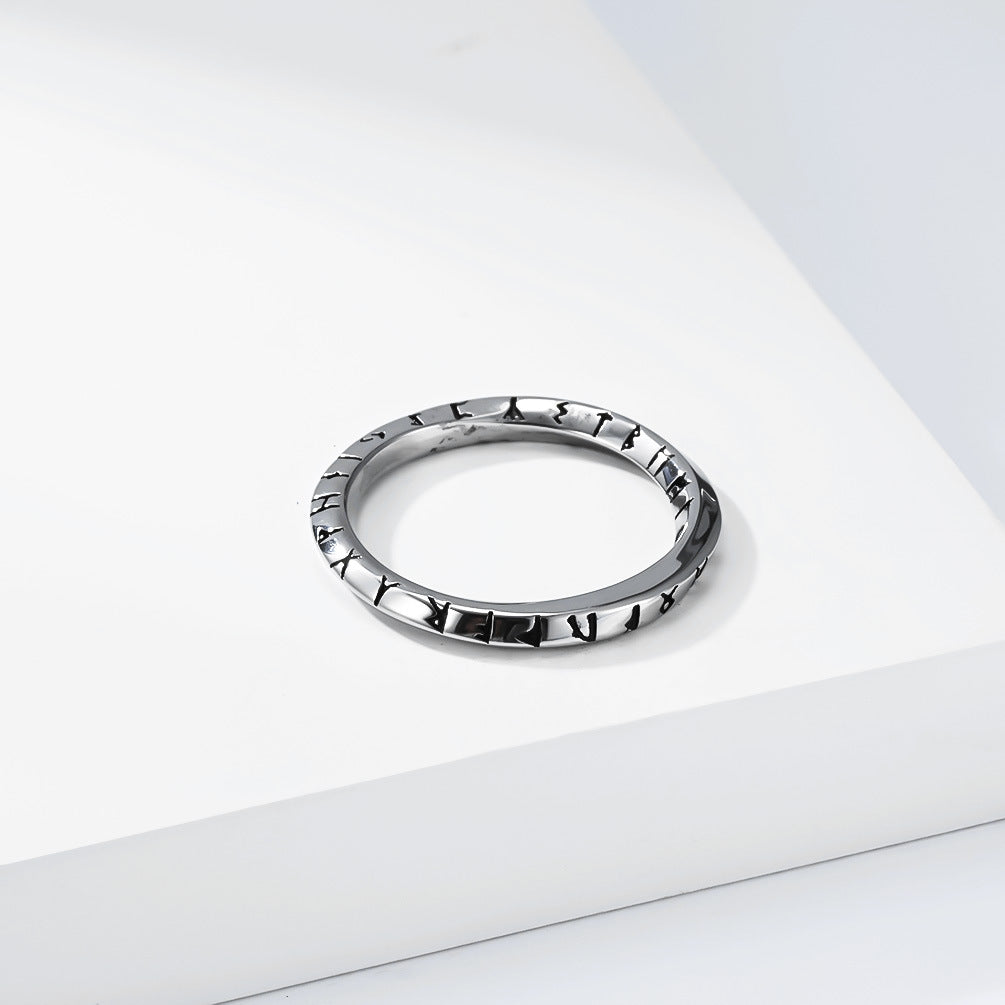 Planderful Collection Everyday Genie Mobius Ring Titanium Steel Viking Rune Non Fading Unisex Protection Statement