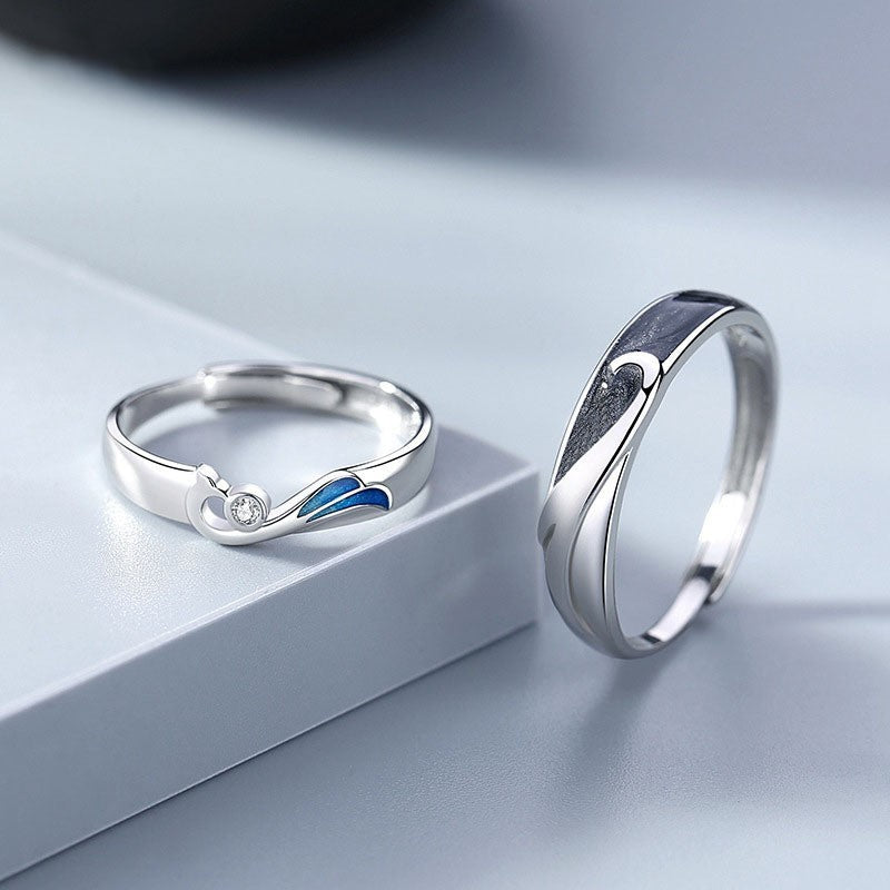 S925 Sterling Silver Phoenix Couple Ring — Adjustable