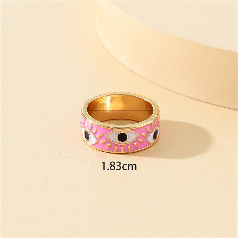 Pink Oil Drop Eye Ring - Vienna Verve Collection