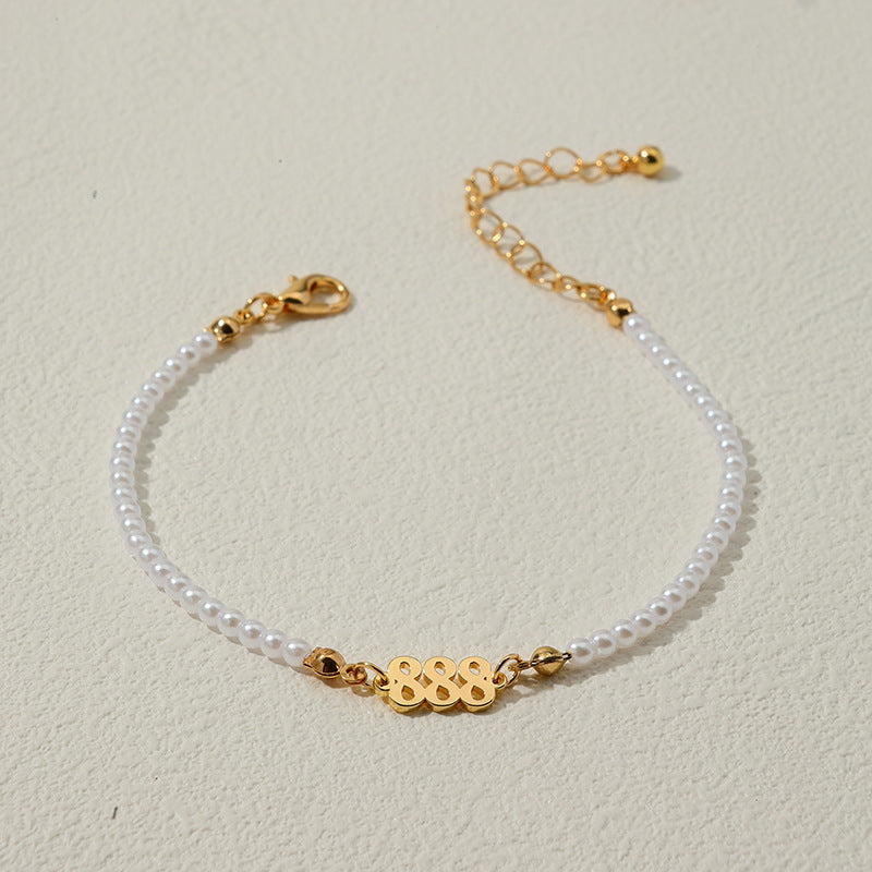 Pearl Chain Letter Pendant Bracelet - Vienna Verve Collection