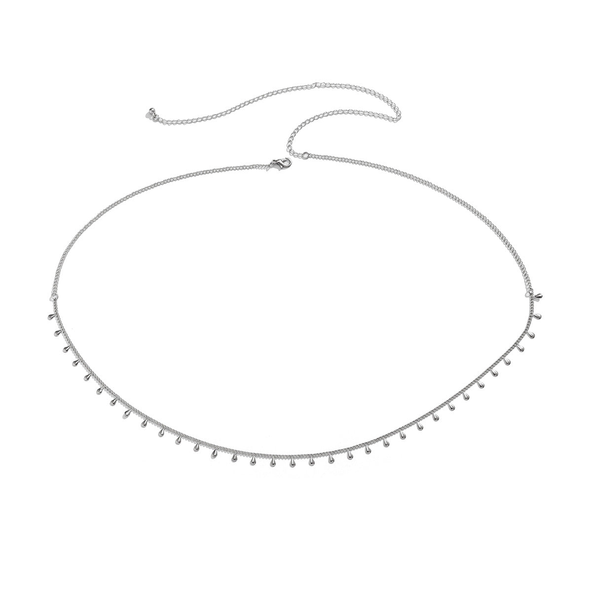 Simple Geometric Metal Body Chain with Tassel Detail for Women