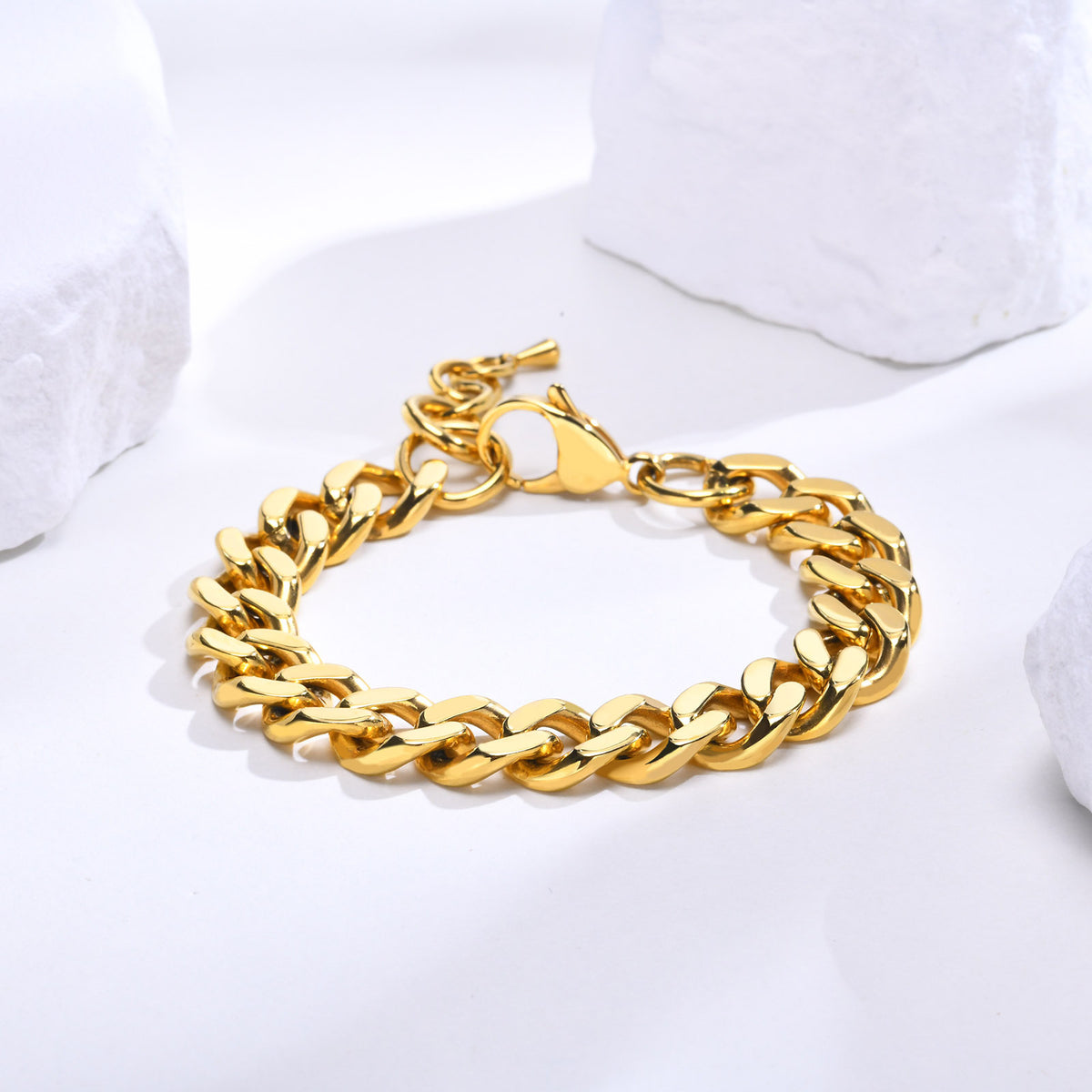 And Golden Thick Personalized Stainless Steel Bracelet Unisex