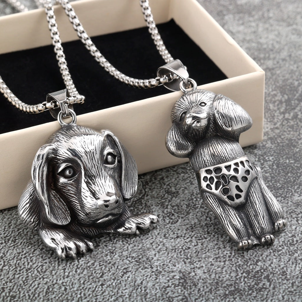 Vintage Stainless Steel Pendant Necklace