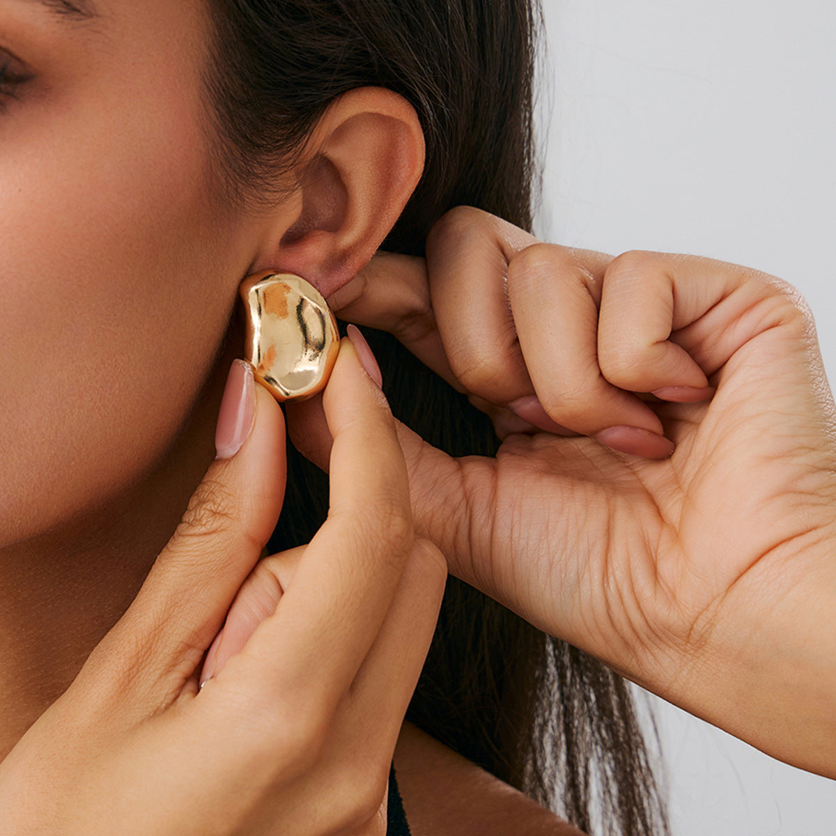 Planderful Vienna Verve C Shaped Geometric Earrings Exaggerated Irregular Statement Ear Jewelry for Women