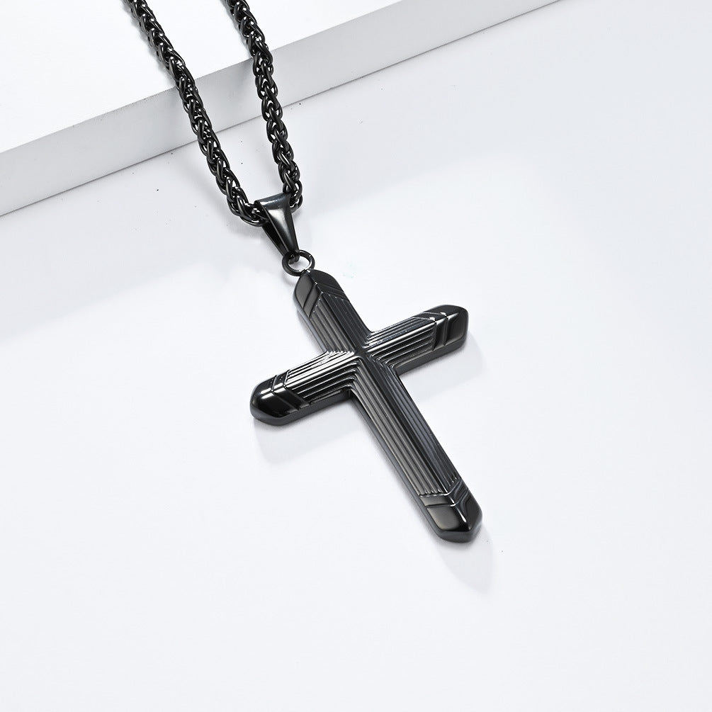 Cold Wind Simple Genderless Cross Necklace Fashionable Wear