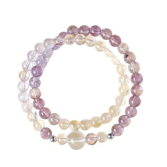 Amethyst Crystal Double-Wrap Bracelet
