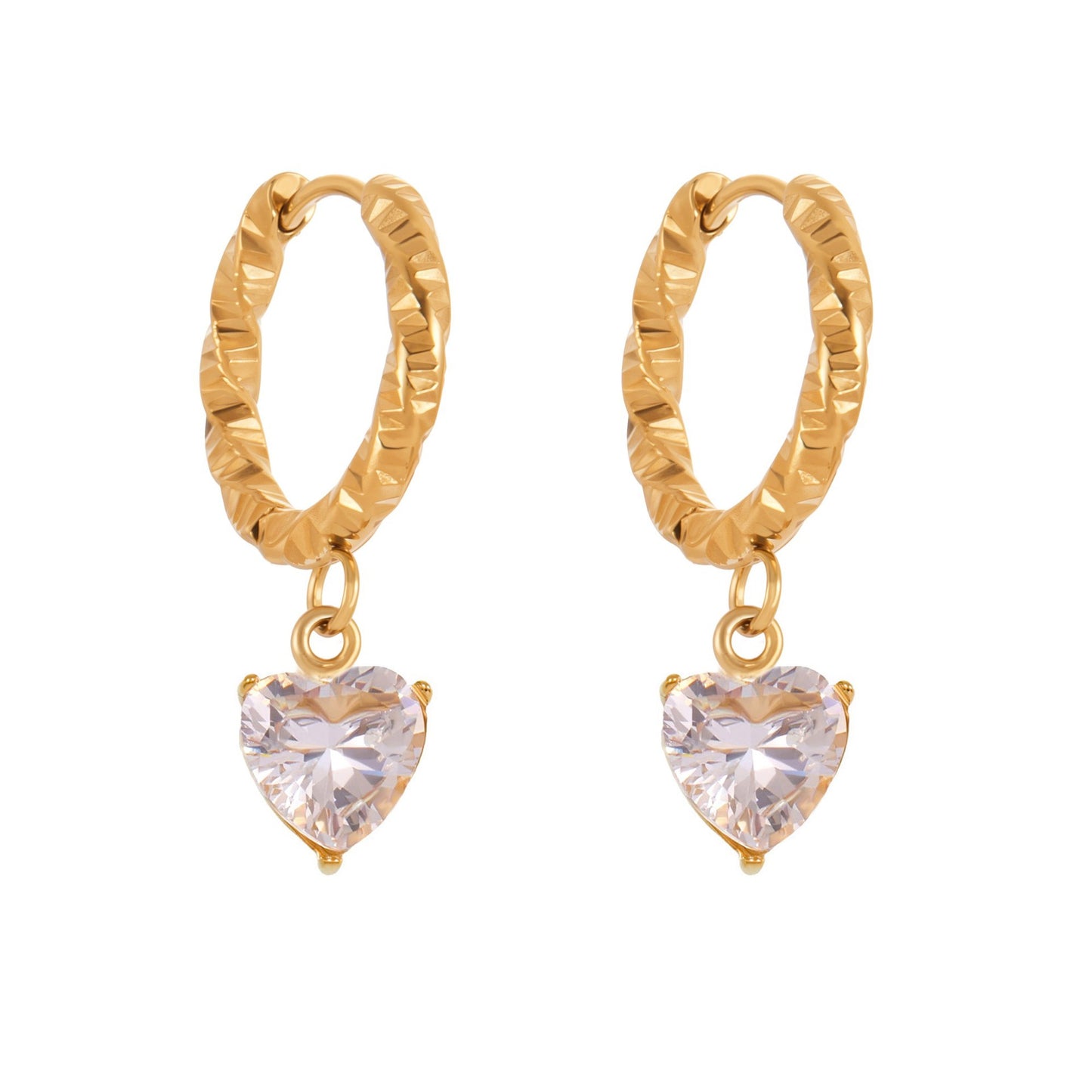 Planderful Zircon Earrings Exquisite Gold Plated For Women