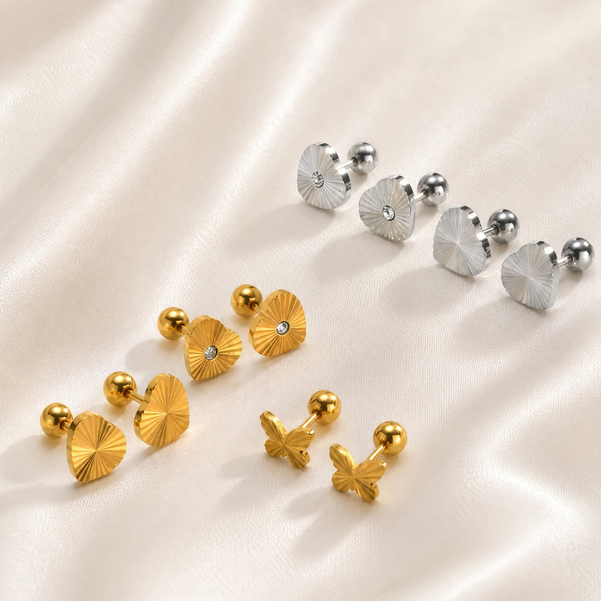 Stainless Steel Zircon Earrings