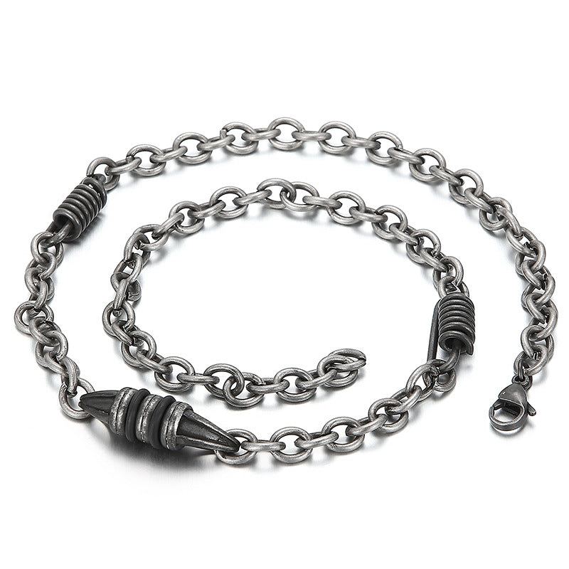 Enjoy Creative Models, Street Auction Round O-Chain Splicing Olive Core Spring Men's Necklace