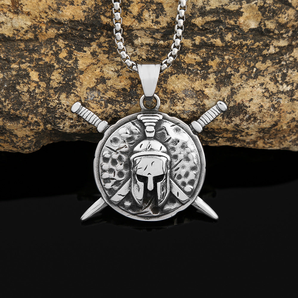 Vintage Dagger Mask Stainless Steel Men's Pendant Necklace