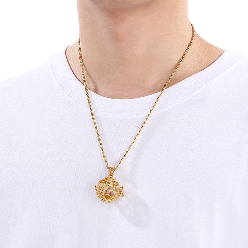 Planderful Lantern Pendant Hollow Titanium Steel Men Women