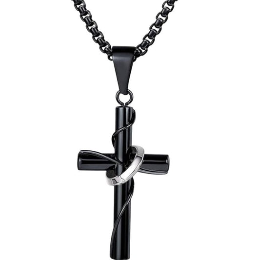 1. Planderful Stainless Steel Cross Pendant Necklace Unisex Korean Jewelry Hip Hop Style Gift