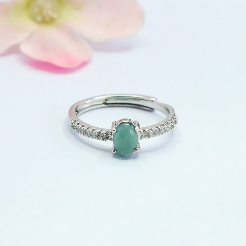 Blue Water Jadeite Galaxy Ring